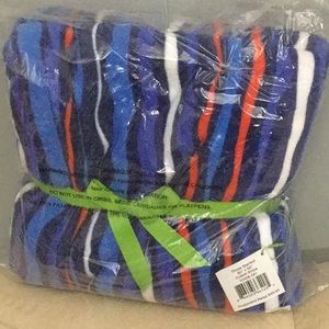 Vera Bradley cobalt stripe throw blanket